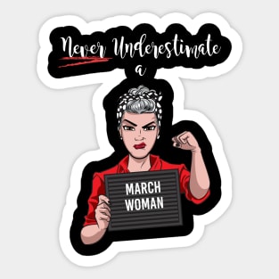 March Woman Sticker